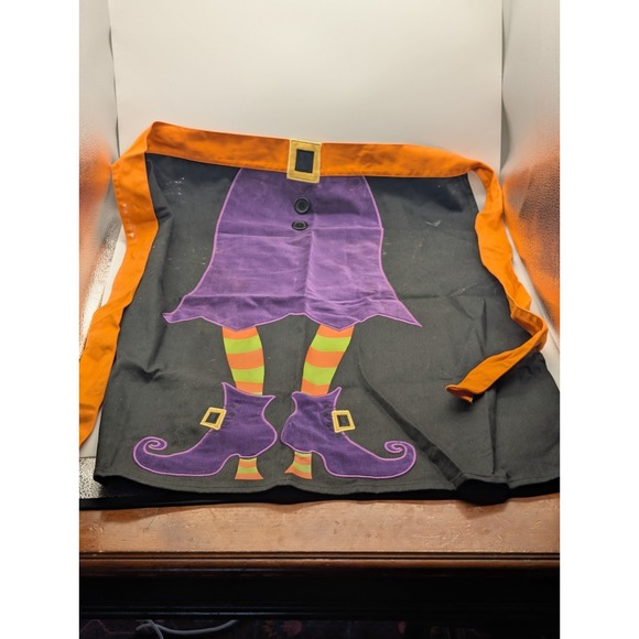 ritz Other - Halloween Kitchen Half Apron Adult Witch 100% Cotton Purple Orange Black by Ritz